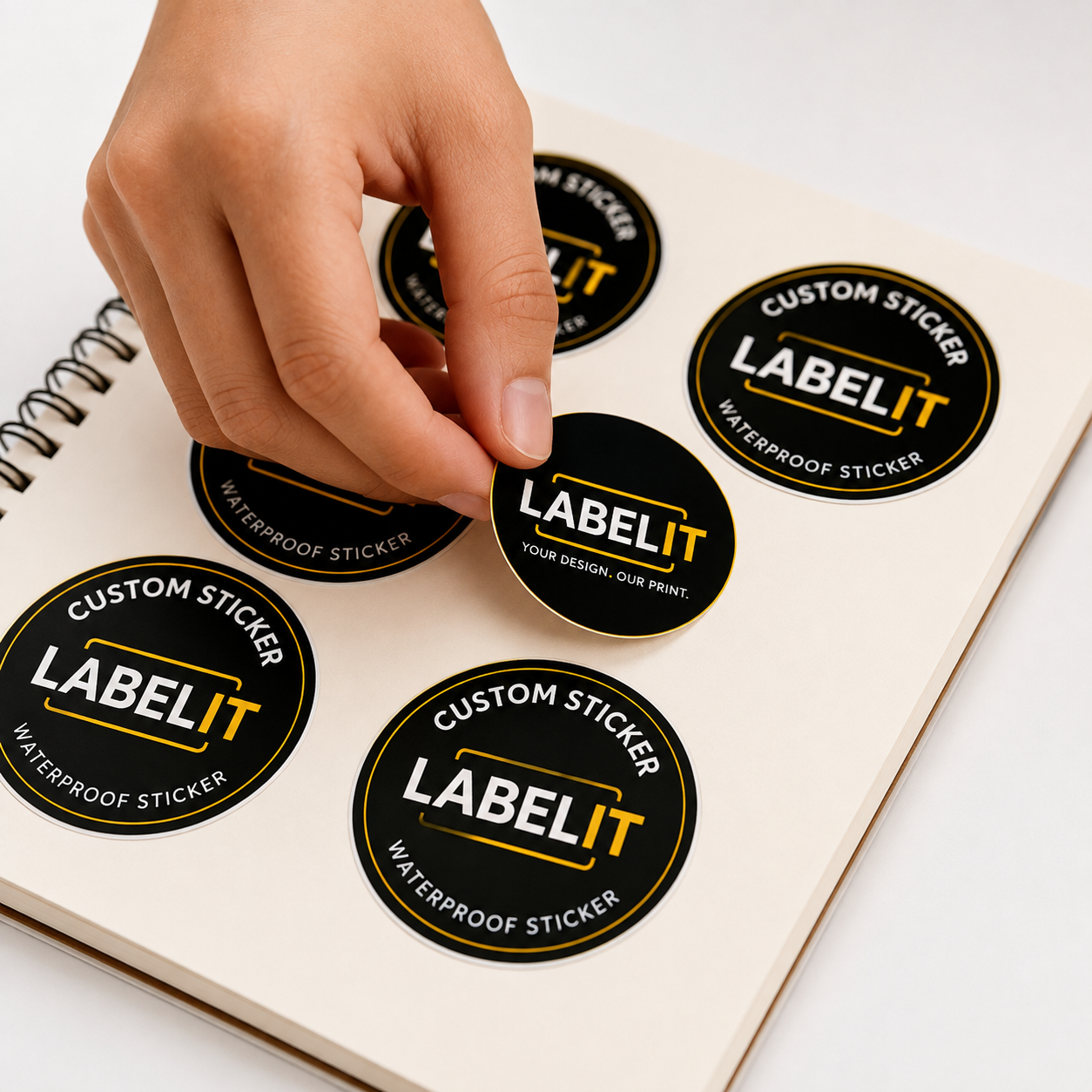 Custom Round Waterproof Stickers – Personalised Business Logo Labels for Packaging