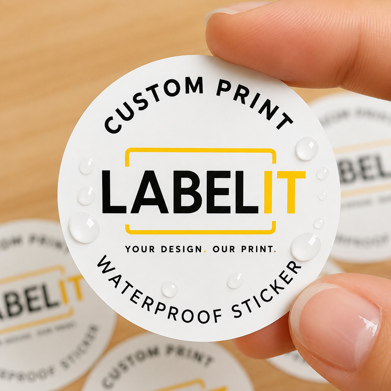 Custom Round Waterproof Stickers – Personalised Business Logo Labels for Packaging