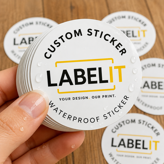 Custom Round Waterproof Stickers – Personalised Business Logo Labels for Packaging