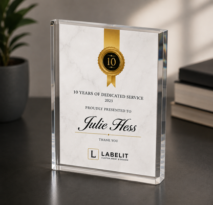Personalised Acrylic Award Plaque with Custom Engraving