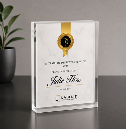 Personalised Acrylic Award Plaque with Custom Engraving