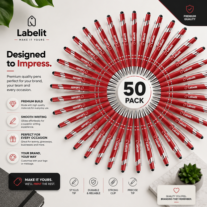 Premium Personalised Stylus Ballpoint Pens - Black Ink